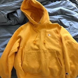 Champion yellow orange hoodie